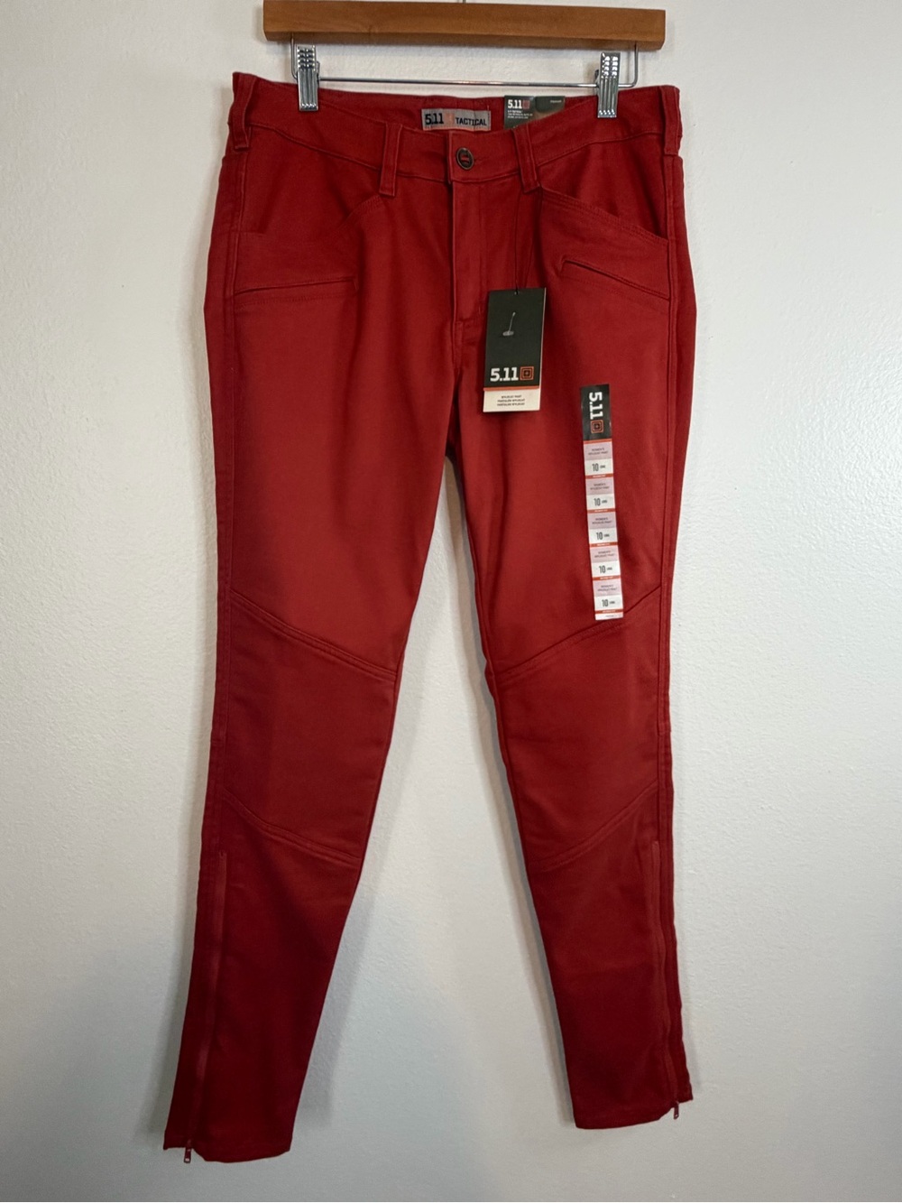 NWT 5.11 Tactical Wyldcat Pants Women Sz 10 Long Zip Ankle Utility Stretch Red